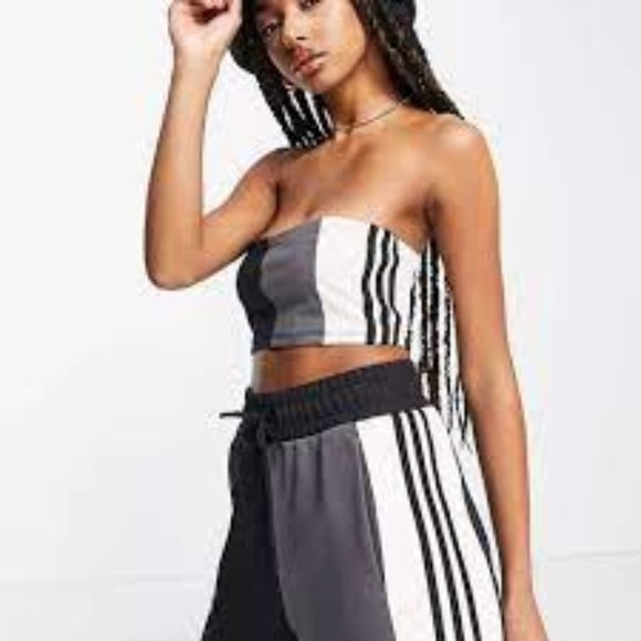 Brand New Adidas Originals 'summer rave' colourblock boyfriend shorts in black - Picture 14 of 16